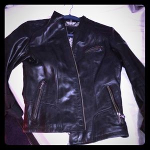 Bod & Christensen lambskin black leather jacket